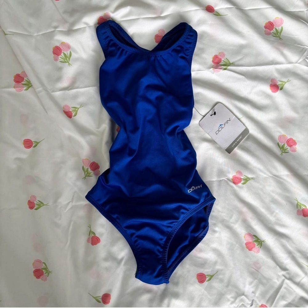 NWT Dolfin XTRASLEEK HP Back One Piece Swimsuit in Royal Blue